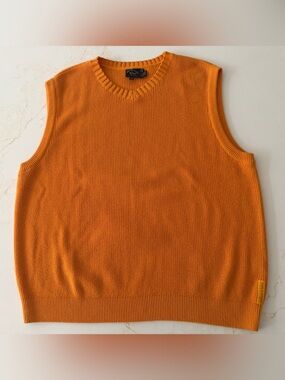 Paul & Shark Orange 100% cotton sweater vest